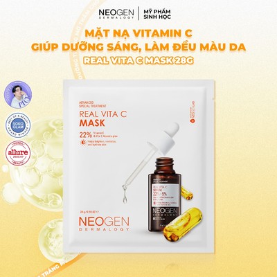 Mặt Nạ Serum x3 Dưỡng Trắng Mờ Thâm Neogen Real Vita C 22% Mask 28g