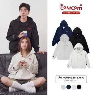 Áo Hoodie Zip Basic Vải 2 Da Chống Nắng Tốt Form Rộng Nam Nữ Bycamcam