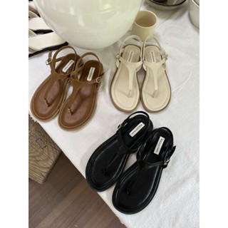 Dép Sandal Xỏ Ngón Chữ T Đế Bệt 1-2cm HERYOOS Mũi Tròn Quai Hậu Hàn Quốc SLCTH5