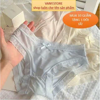 Quần lót nữ cao cấp su lụa tàng hình viền ren đẹp biết thở, thoáng mát ôm sát, kháng khuẩn mẫu A112