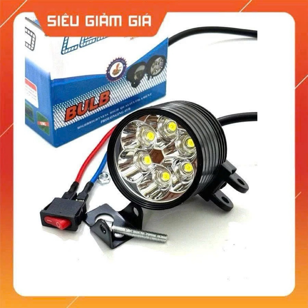 Đèn Led Trợ sáng L6 ngắn 1 chế độ siêu sáng cho xe máy