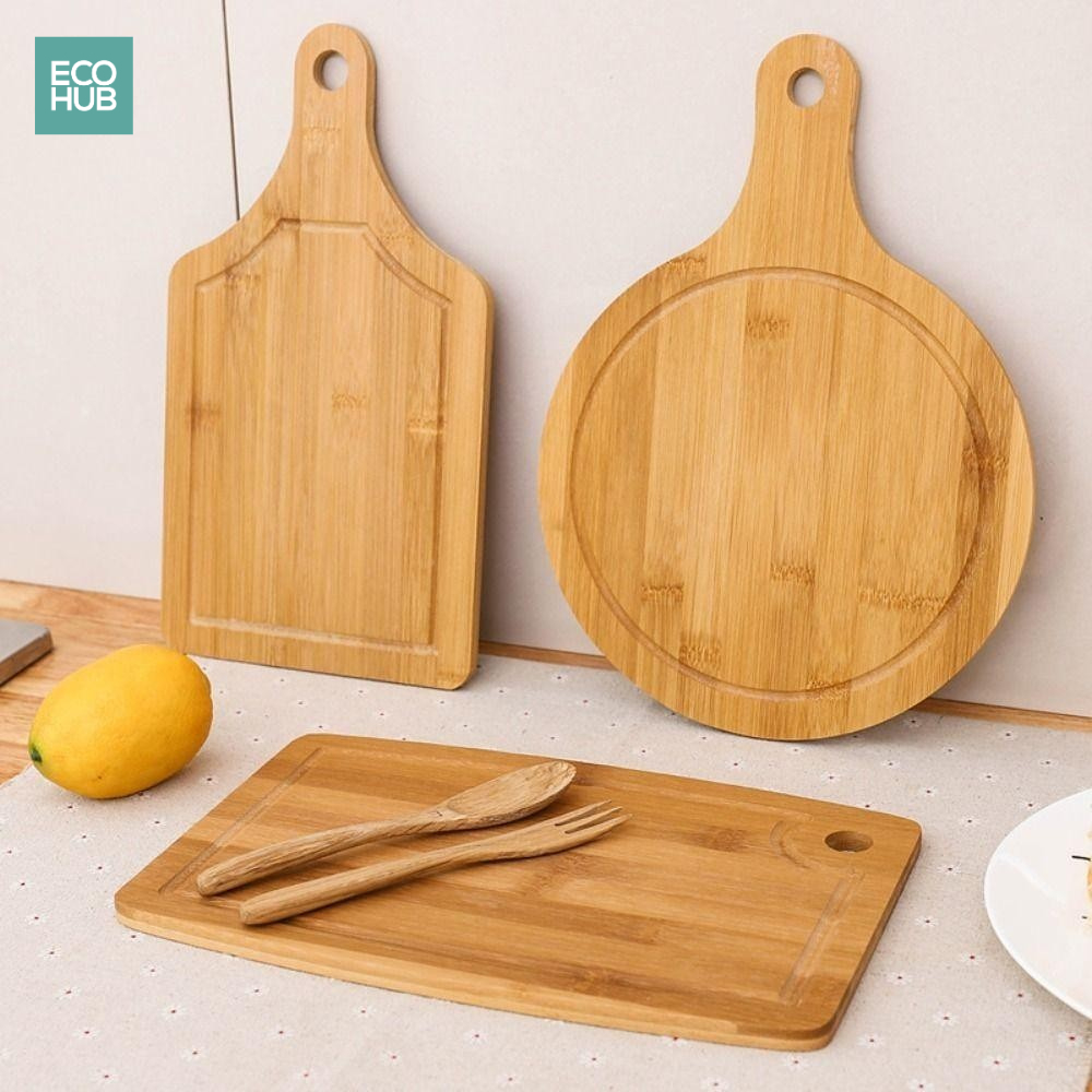 Thớt Tre Ecohub - Thớt Tre decor kháng khuẩn cao cấp để bánh mì, đế piza, cắt thái nhẹ...