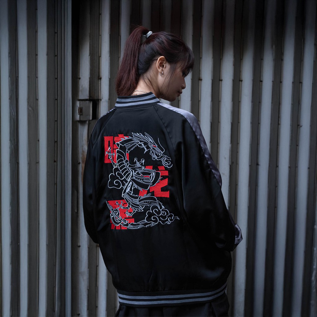 Áo Khoác Sukajan Nam Nữ Unisex Oversized Vải Phi Hình Thêu Ryuga | BigBuy360 - bigbuy360.vn