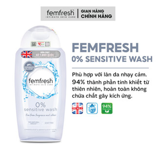  Dung dịch vệ sinh phụ nữ cao cấp cho da nhạy cảm Femfresh 0% Sensitive Intimate Wash - sản phẩm dành cho bà bầu 250ml 