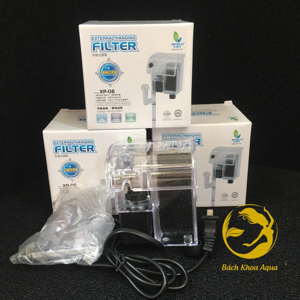 Lọc thác Jeneca XP-06 – máy lọc ngoài treo bể cá mini, lọc nước mạnh mẽ, vận hành êm ái, dễ vệ sinh