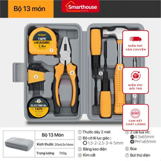 Bộ Dụng Cụ Kìm Búa Tua Vít Sữa Chữa Cho Gia Đình, Bộ Dụng Cụ 13 Món Đa Năng