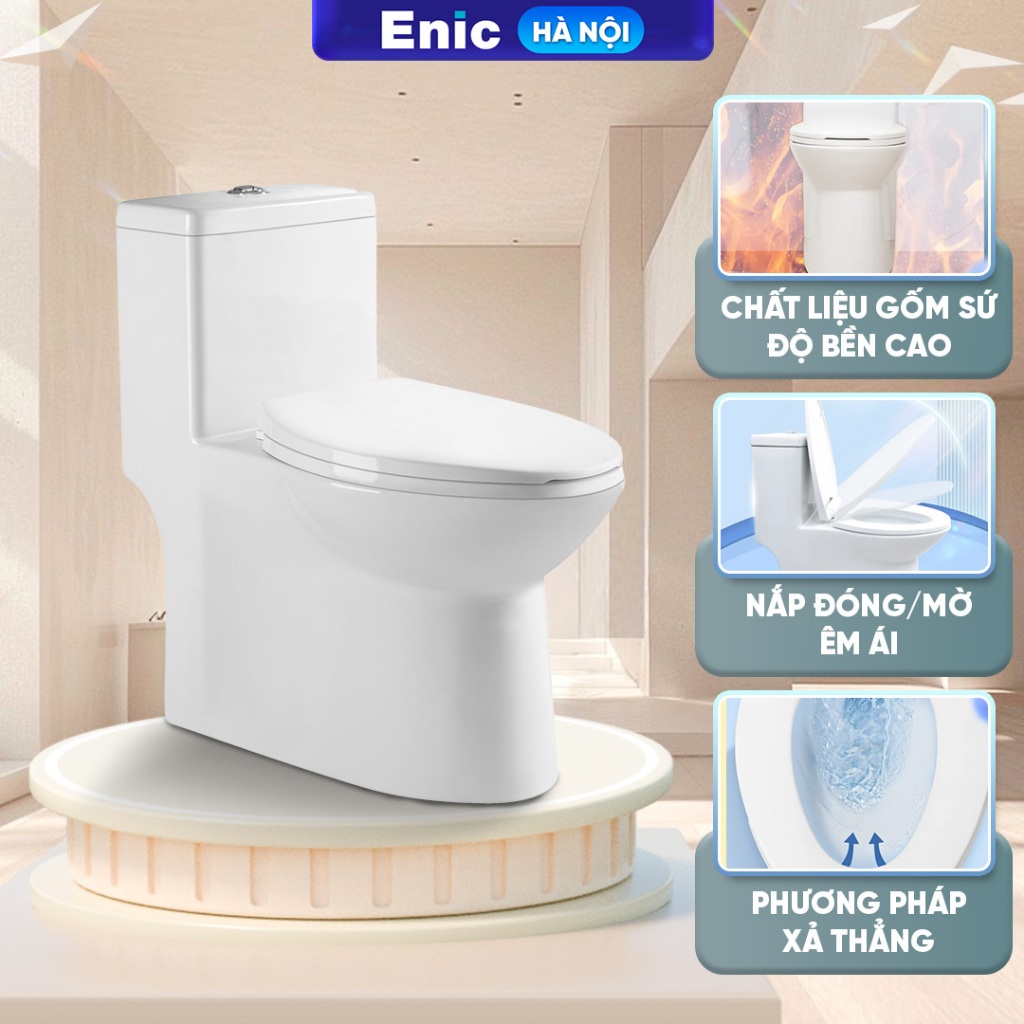 Bồn cầu Enic G06, G02 - thiết kế bệ ngồi công thái học,nắp đóng mở giảm chấn