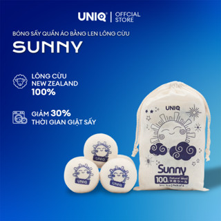Bóng sấy quần áo len lông cừu UNIQ Sunny banh giúp khô nhanh tiết kiệm điện chống nhăn thơm quần áo cho máy sấy giặt