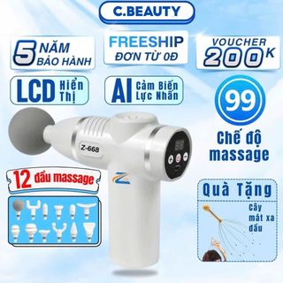  Máy mát xa cầm tay Z668 Súng massage cầm tay mini đa năng matxa toàn thân AI cảm biến lực nhấn 