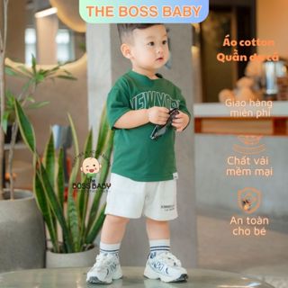Bộ quần áo bé trai Ne.w Yo.rk - Áo  cotton co giãn 4 chiều, quần da cá mềm - SH2503