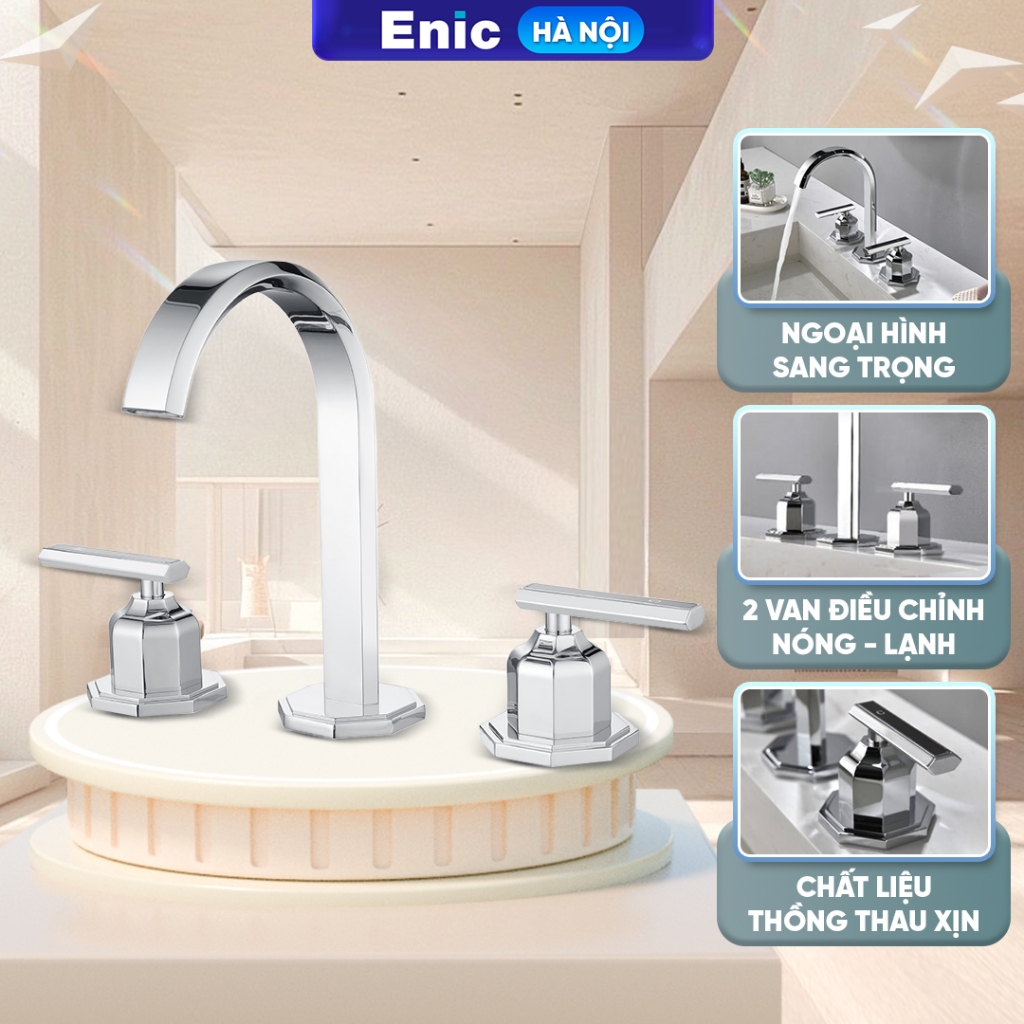 Vòi lavabo nóng lạnh hiện đại Enic G08 - Chất liệu đồng thau