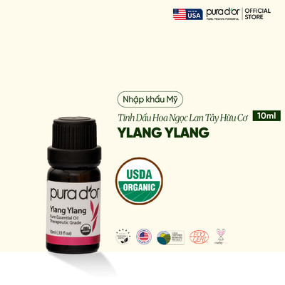 Tinh Dầu Hoa Ngọc Lan Tây hữu cơ PURA D’OR Therapeutic Grade Ylang Ylang Essential Oil 10ml
