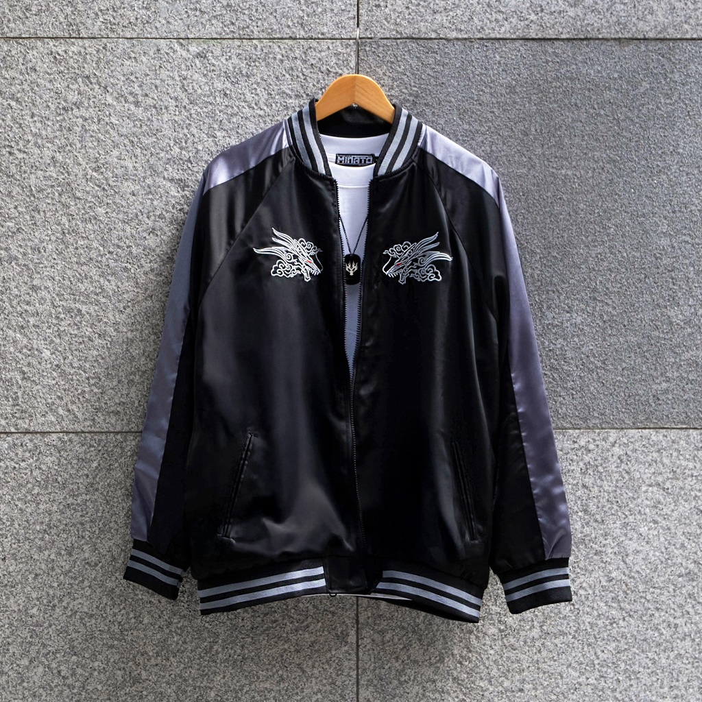 Áo Khoác Sukajan Nam Nữ Unisex Oversized Vải Phi Hình Thêu Ryuga | BigBuy360 - bigbuy360.vn