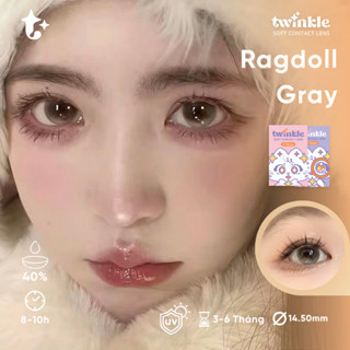   Dia 14.5 Kính áp tròng Ragdoll Gray hiệu ứng phủ bóng 2 chiều lens twinkle 