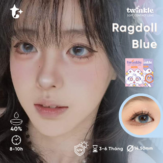   Dia 14.5 Kính áp tròng Ragdoll Blue hiệu ứng phủ bóng 2 chiều lens twinkle 