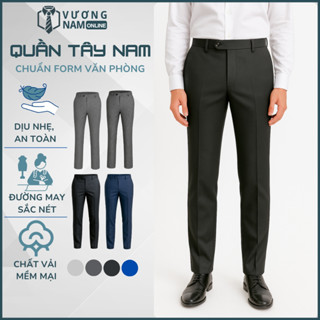 Quần tây nam công sở đen trung niên vải không phai, Quần âu nam ống đứng đẹp VNO30