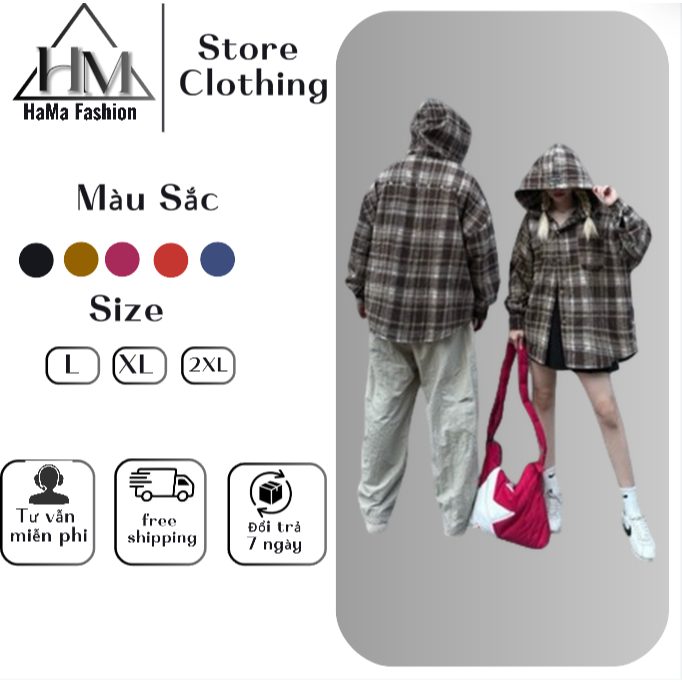 Áo Sơ Mi Chống Nắng Flannel Nam Nữ Có Mũ Vải Dạ Mềm,Áo Sơ Mi kẻ caro Chống Nắng ,tia uv | BigBuy360 - bigbuy360.vn