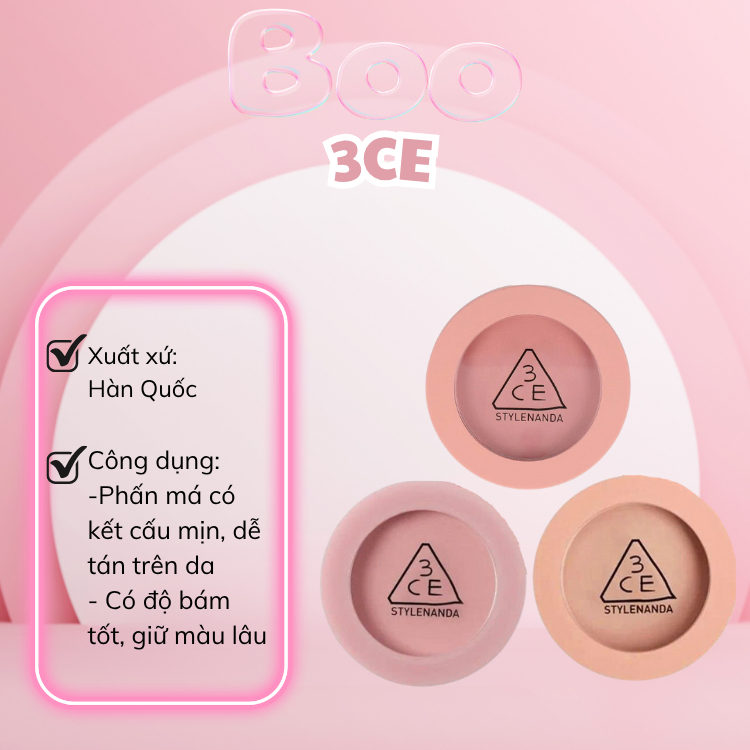 Phấn Má Hồng Mood Recipe Face Blusher 3CE 5.5g
