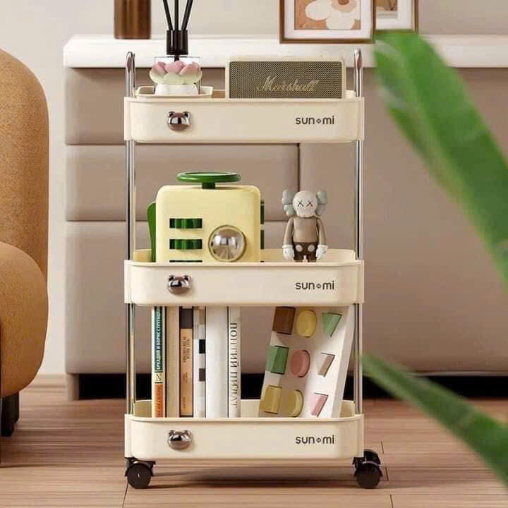 {Hàng loại 1} Kệ Đẩy Đa Năng 3 Tầng Có Bánh Xe – Gọn Gàng, Di Chuyển Dễ, Đựng Được Mọi Thứ