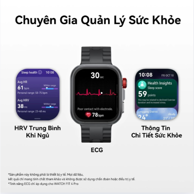 Đồng Hồ Thông Minh HUAWEI WATCH FIT 4 Chính hãng | Mỏng Nhẹ | Thể Thao & Sức Khỏe | Lên Đến 10 Ngày Sử Dụng| ECG* | BigBuy360 - bigbuy360.vn