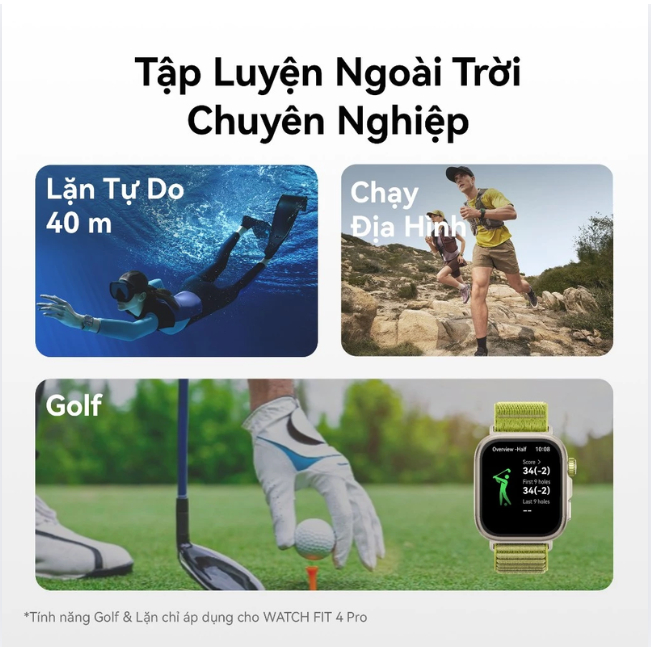 Đồng Hồ Thông Minh HUAWEI WATCH FIT 4 Chính hãng | Mỏng Nhẹ | Thể Thao & Sức Khỏe | Lên Đến 10 Ngày Sử Dụng| ECG* | BigBuy360 - bigbuy360.vn