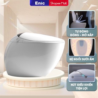  Bồn cầu trứng thông minh Enic Smart E2 chất liệu gốm cao cấp khử khuẩn tia UV đa dạng chế độ rửa 