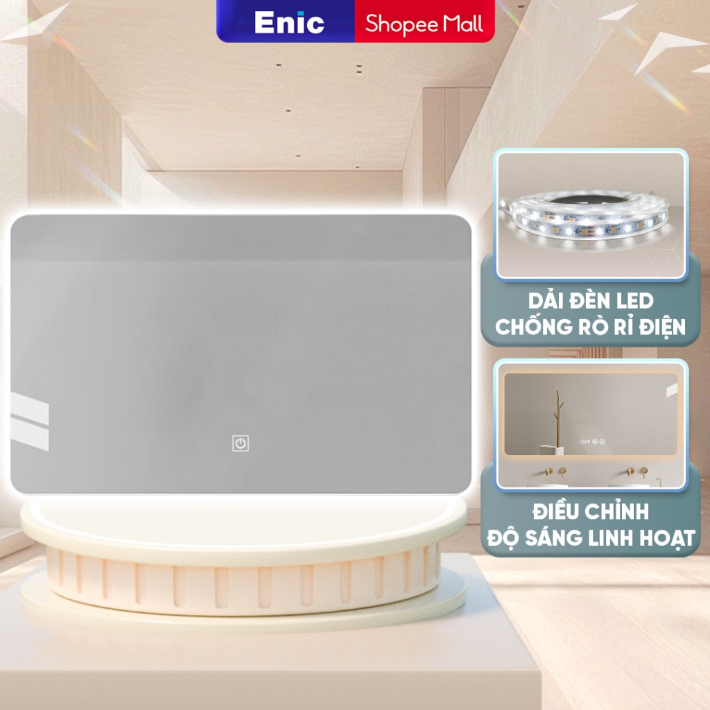 Gương chữ nhật Enic tráng bạc chống thấm chống rò rỉ điện