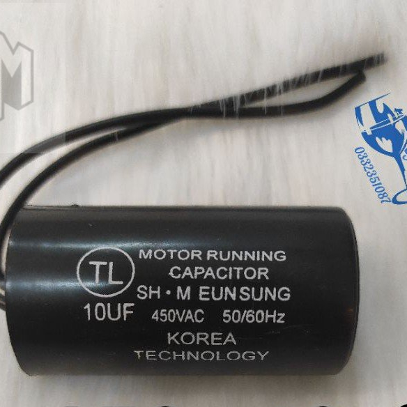 tụ máy bơm 450Vac 10uf hàng tốt