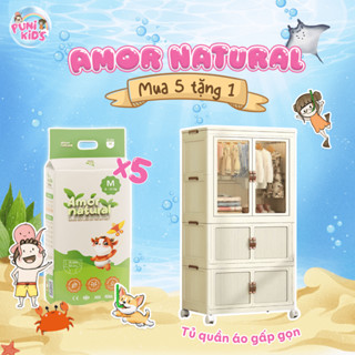 [5A] [TẶNG TỦ QUẦN ÁO 3 TẦNG GẤPGỌN] COMBO 05 BỊCH TÃ BỈM AMOR NATURAL dán/quần,BỉmViệt mỏng nhẹ,thấm tốt,đủ size NB-4XL