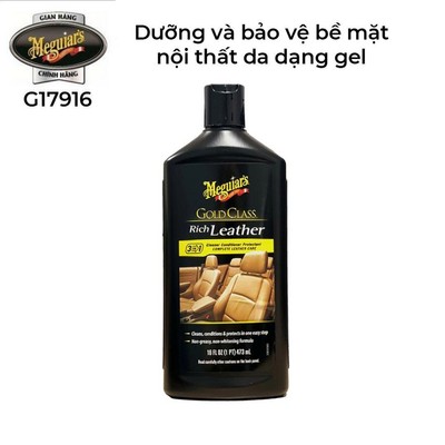 Gel dưỡng, bảo vệ & làm sạch da ô tô Meguiar's Gold Class Rich Leather 3in1 - G17916, 473ml