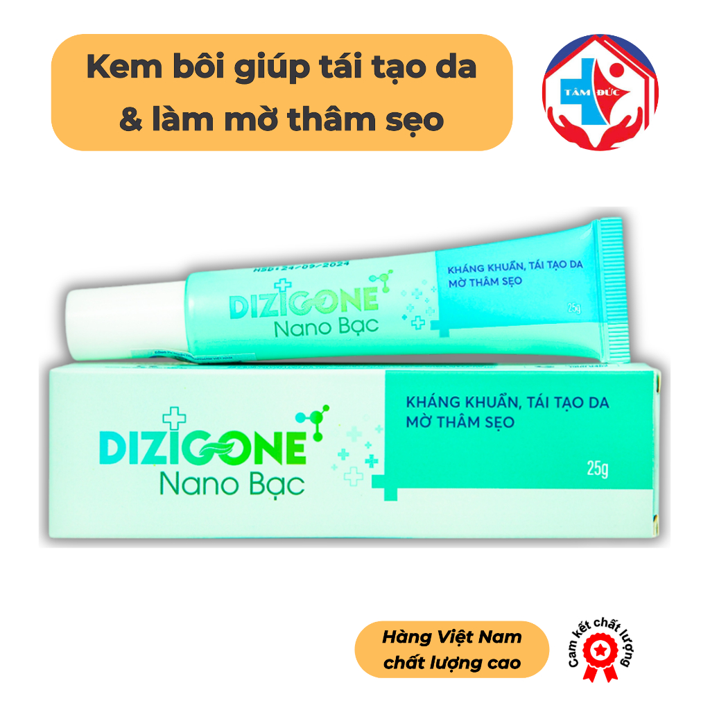 Dizigone Nano Bạc - Kem bôi giúp tái tạo da & làm mờ thâm sẹo
