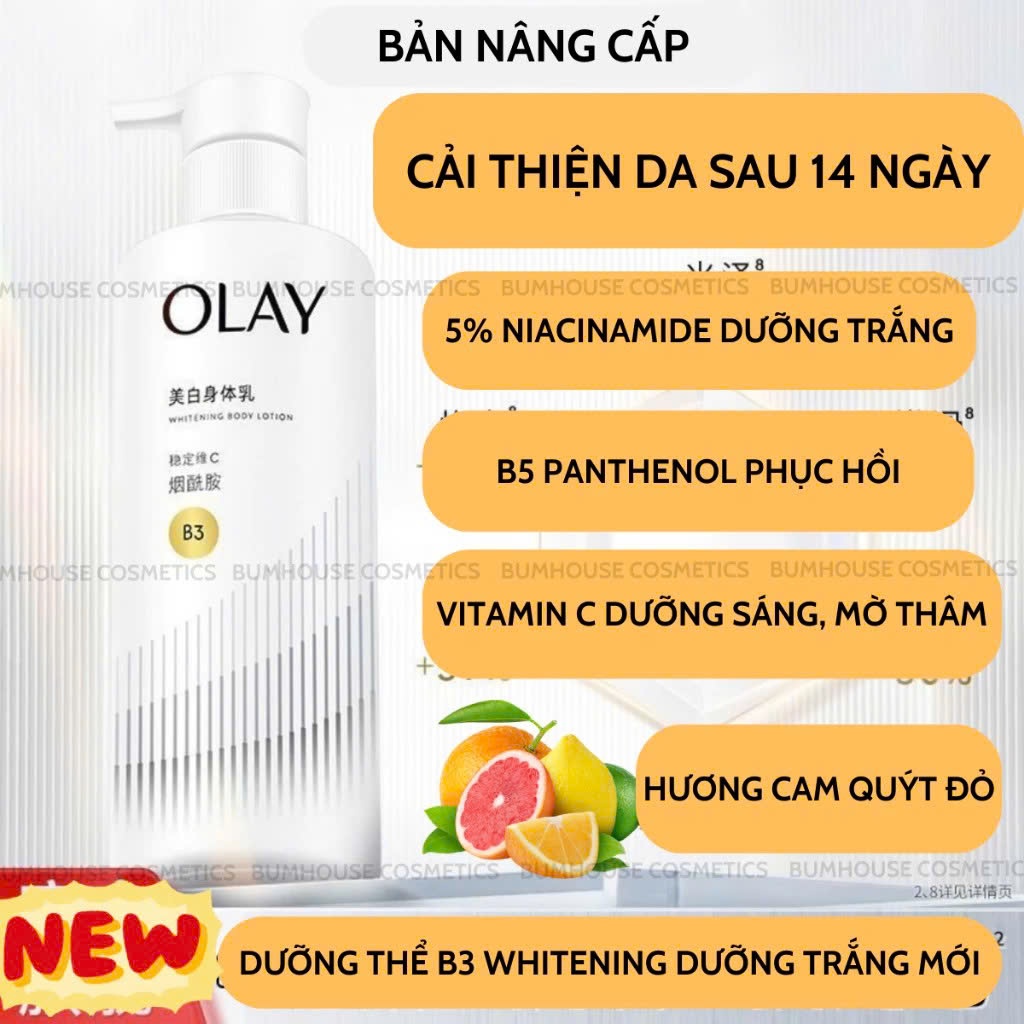 Sữa Dưỡng Thể Trắng Da OLAY Vitamin B3+ Retinol/Vitamin C Olay Bright Ultra Whitening 30g/90g/260g/480g | BigBuy360 - bigbuy360.vn