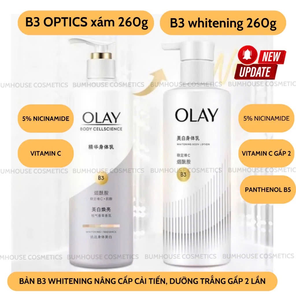 Sữa Dưỡng Thể Trắng Da OLAY Vitamin B3+ Retinol/Vitamin C Olay Bright Ultra Whitening 30g/90g/260g/480g | BigBuy360 - bigbuy360.vn
