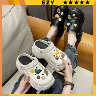  4cm Dép quai hậu nữ đế bánh mì siêu nhẹ thoáng khí cao chống trượt hình dán hot trend 4cm 