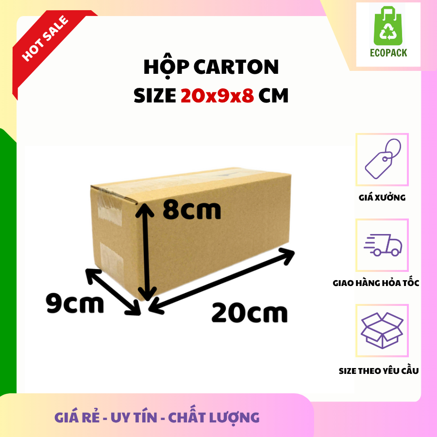 ECOPACK - 20x9x8 COMBO 10 Hộp carton đóng gói hàng