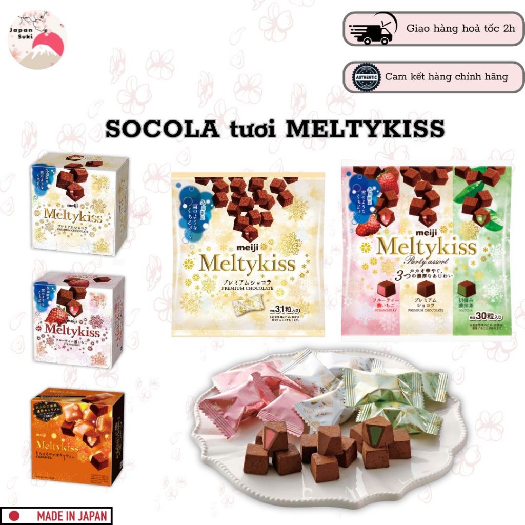 [Date 10/26] Chỉ ship Miền Nam, Chảy nhẹ Meiji Melty Kiss, socola tươi tan chảy mềm mịn, socola nhật bản