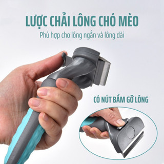 Lược chải lông chó mèo lông ngắn & lông dài | Lược bồ cào có nút bấm gỡ lông lược tỉa lông chuyên dụng