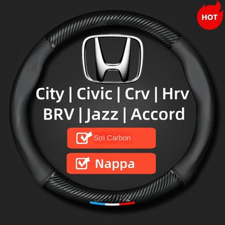  Honda City CRV Civic Accord XRV HRV Jazz ecosport Sợi carbon da thật Bọc vô lăng city vô lăng crv ốp vô lăng ô tô bọc vô 
