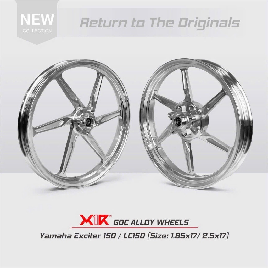 Mâm 6cây cnc  Ex150 x1r - mâm 611 Ex150 X1R - bản 1.85/2.5 17in - phụ kiện thay thế vành