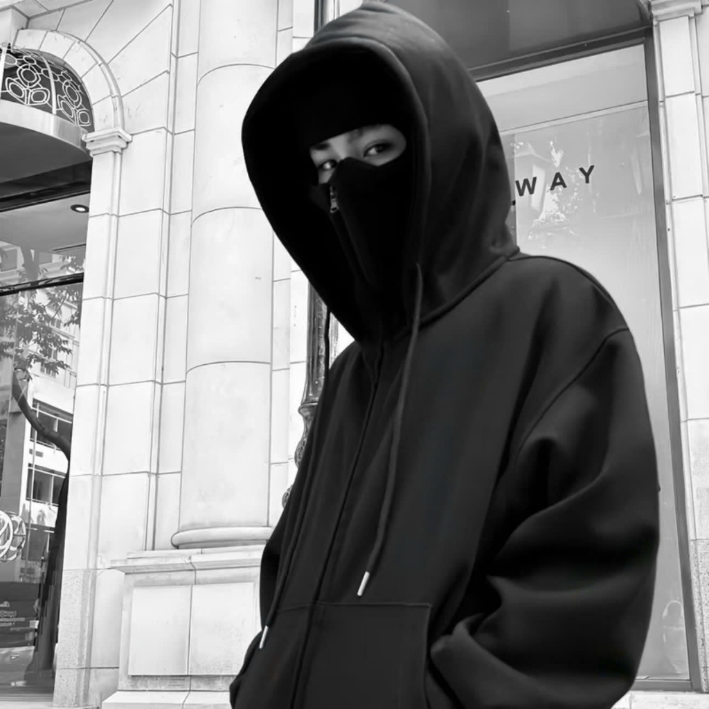 ÁO Khoác Nỉ Hoodie Zip Boxy Balaclava Ninja 2 Mũ GOPYA Thiết Kế Trùm Đầu Form Rộng Nam Nữ Dài Tay Chất Nỉ Dày Dặn | BigBuy360 - bigbuy360.vn