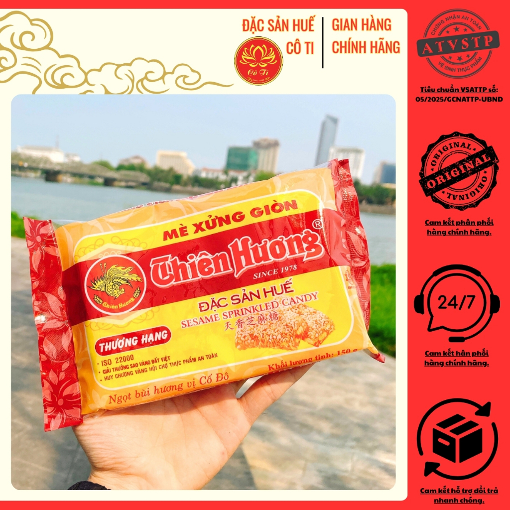 KẸO MÈ XỬNG THIÊN HƯƠNG GÓI 150G, MÈ XỬNG GIÒN, ĐẶC SẢN HUẾ