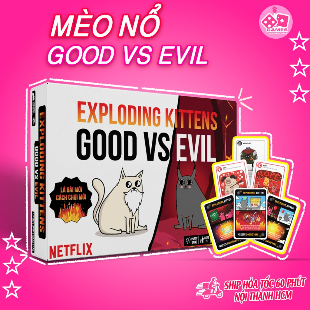  Mèo Nổ Good vs Evil Exploding kittens Việt Hoá  phiên bản cao cấp 