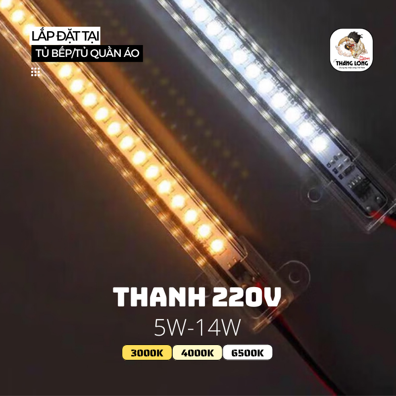 Thanh Led nối điện trực tiếp 220V (by MD Led Lighting), (công suất: 5W-14W), (ánh sáng: vàng/trung tính/trắng)