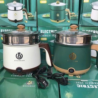 Nồi Lẩu, Ca mì Xanh , Hấp Điện Mini 2 Tầng vỉ hấp inox 304