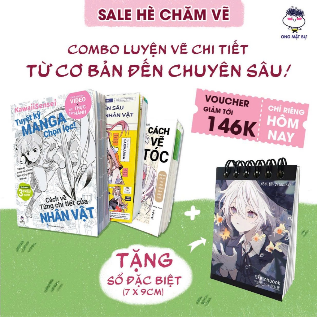 Combo Sách Luyện Vẽ Từ Cơ Bản Đến Chuyên Sâu - Hợp Tác Với Nhà Xuất Bản&Họa Sĩ Danh Tiếng,Uy Tín Tại Nhật Bản-Ong Mặt Bự