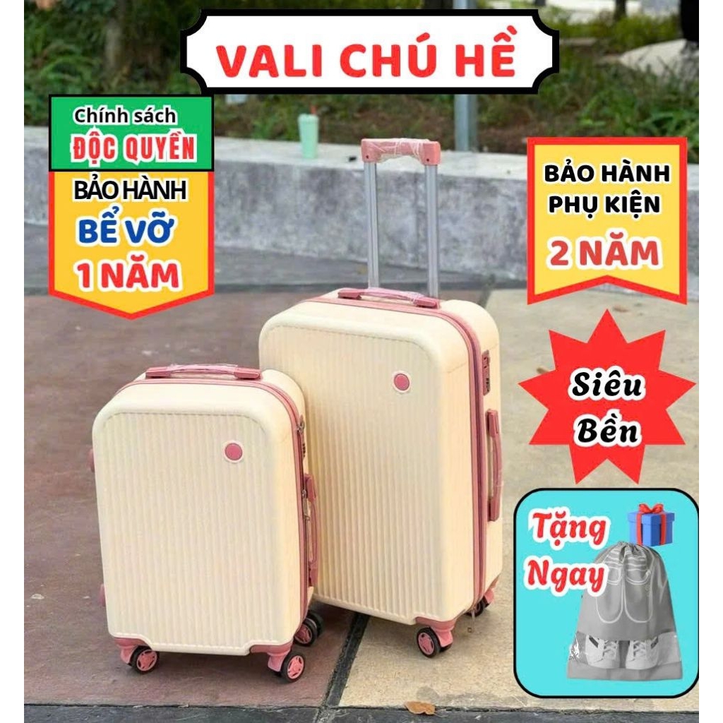CC1-[Nhựa tốt]Vali kéo du lịch mẫu mới, đồng tông Size 20/24.Có bảo hành bể vỡ.