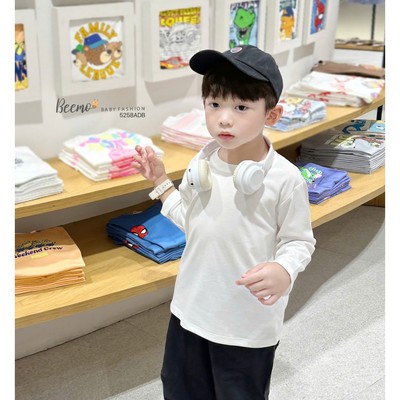 Áo thun dài tay cho bé trai Beemo vải cotton mềm, nhiều màu cho bé đi học, đi chơi thoải mái vận động 5258ADB