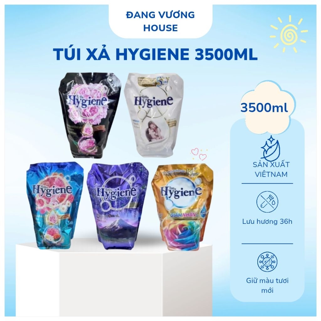TÚI TO 3500ml NƯỚC XẢ VẢI HYGIENE THÁI LAN ĐẬM ĐẶC  TÚI TO MÀU TRẮNG VÀ ĐEN