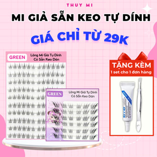 Mi Giả Có Keo Sẵn Tự Dính Không Dùng Keo Dán Tái Sử Dụng Nhiều Lần Green Thuỷ Mi