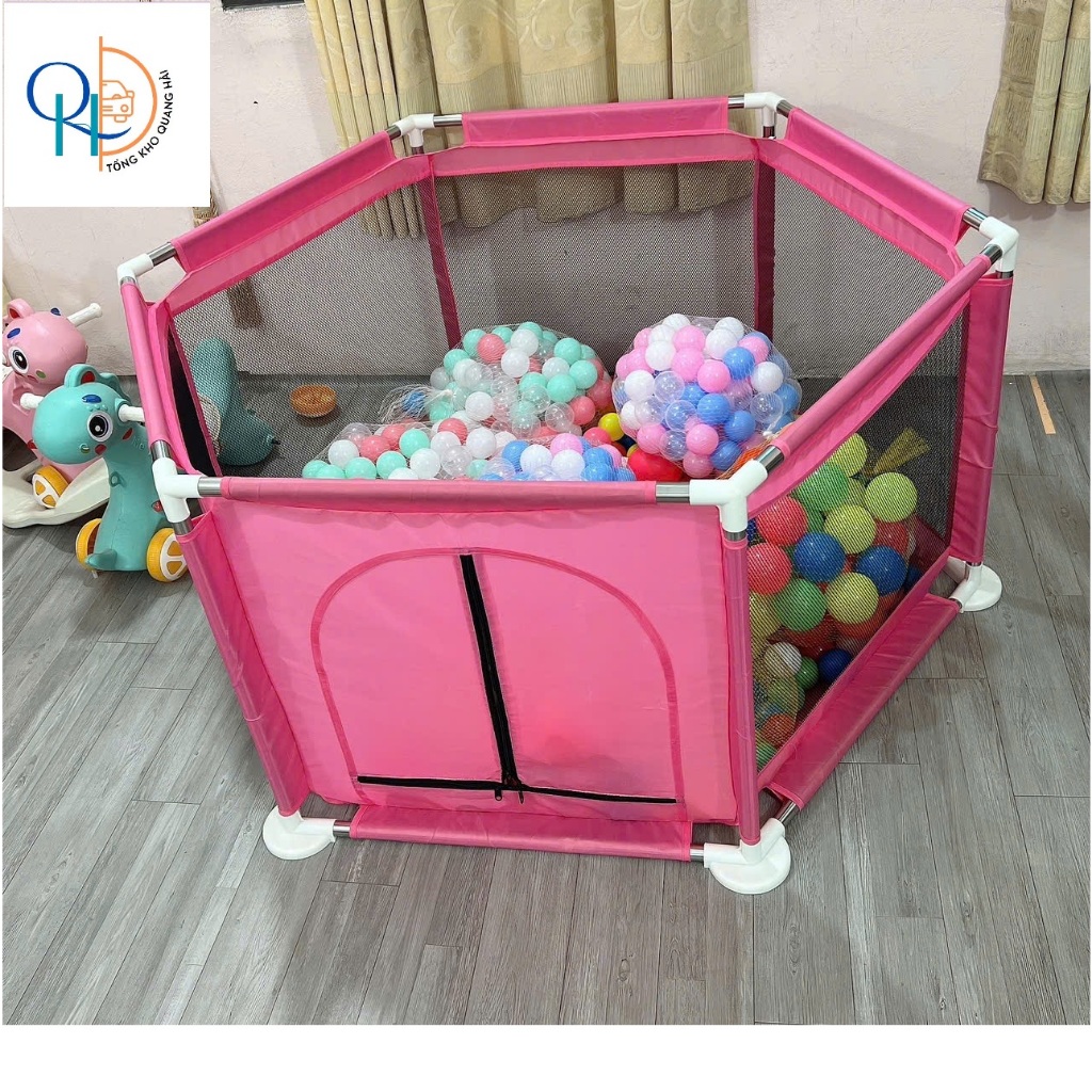 (Kèm 10 bóng)Tổng hợp 2 mẫu NHỎ quây Lục Giác trơn và mẫu có giỏ ném khung inox dành cho bé chơi tại nhà - hàng cao cấp.